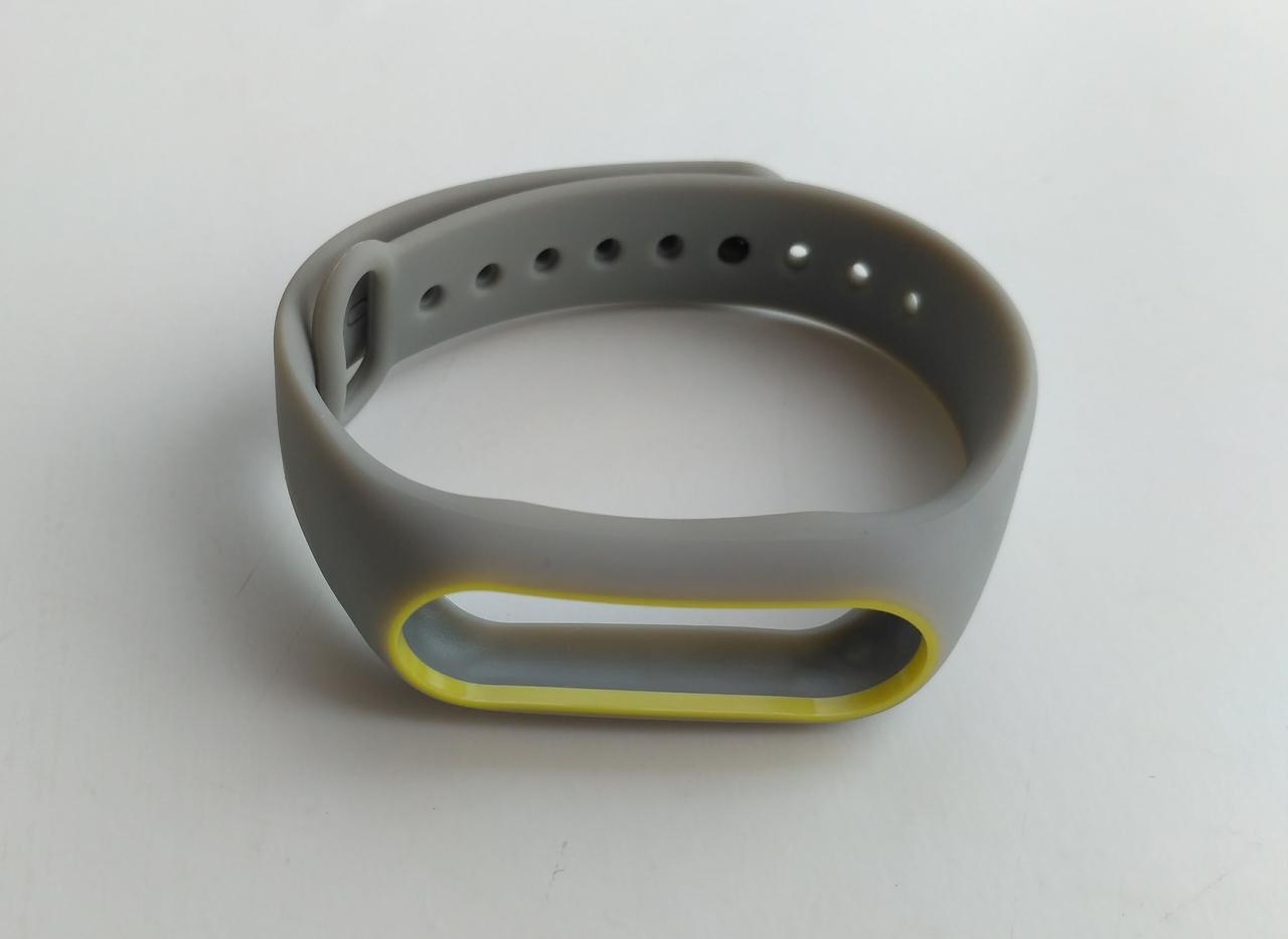 Ремінець Xiaomi Mi Band 2 MiJobs силіконовий з рамкою Сірий / Жовтий 1088P
