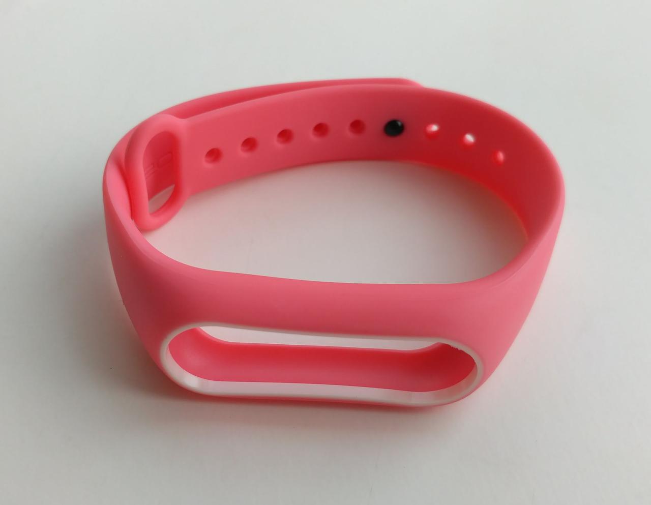 Ремінець Xiaomi Mi Band 2 MiJobs силіконовий з рамкою Рожевий / Білий 1088P