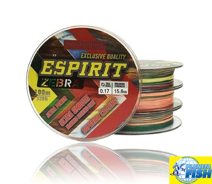 Шнур BratFishing Espirit X8 Zebra 100м 0.12