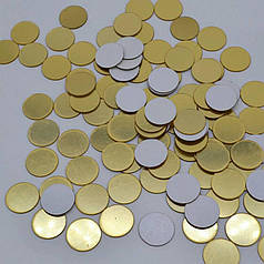 Пластикові наклейки, дзеркальні золоті прикраси стіни "зеркальні кола золоті 60шт набір" (2см діаметр)