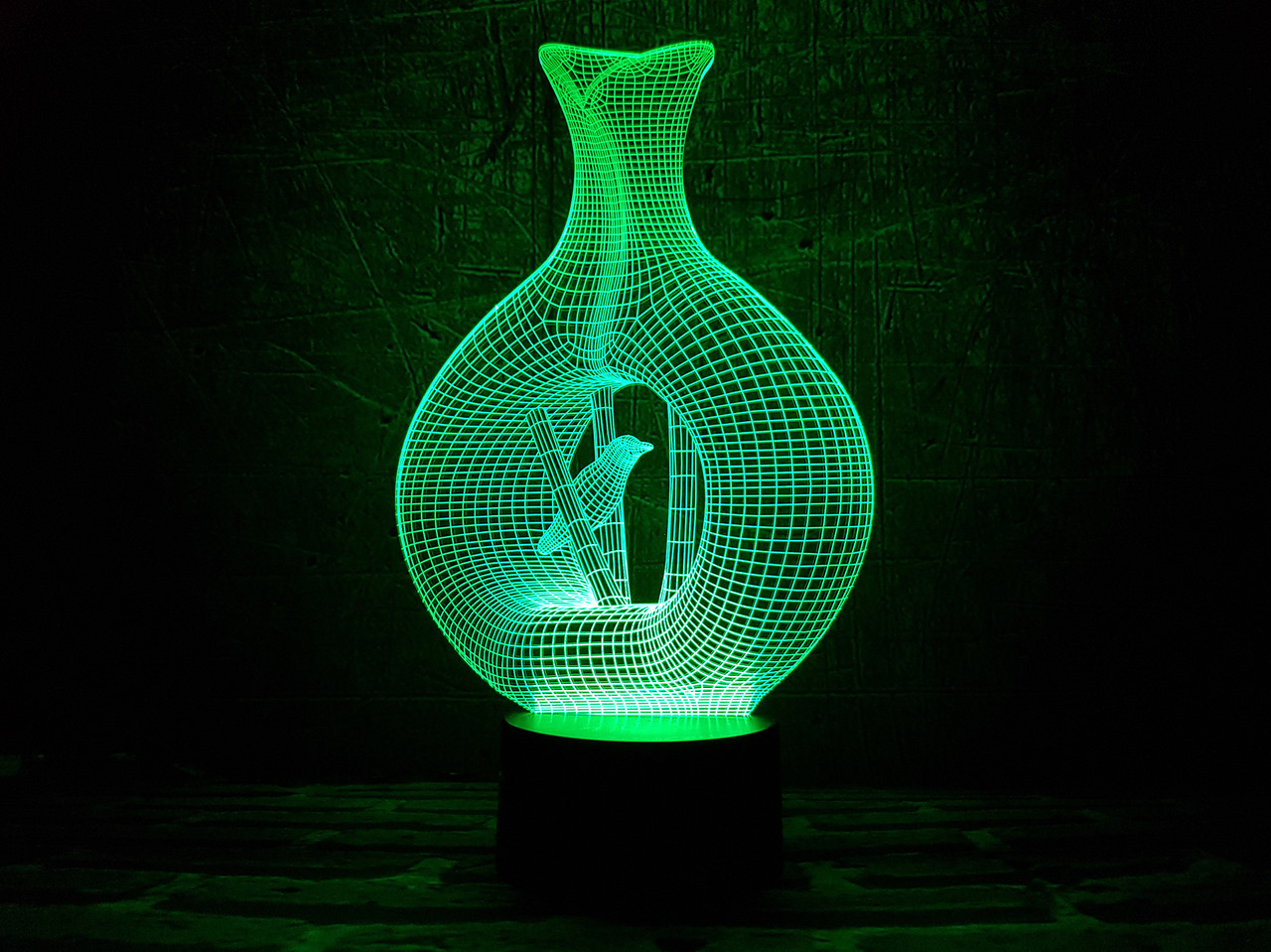 Змінна пластина для 3D-світильників "Птах у клітці" 3DTOYSLAMP, фото 1