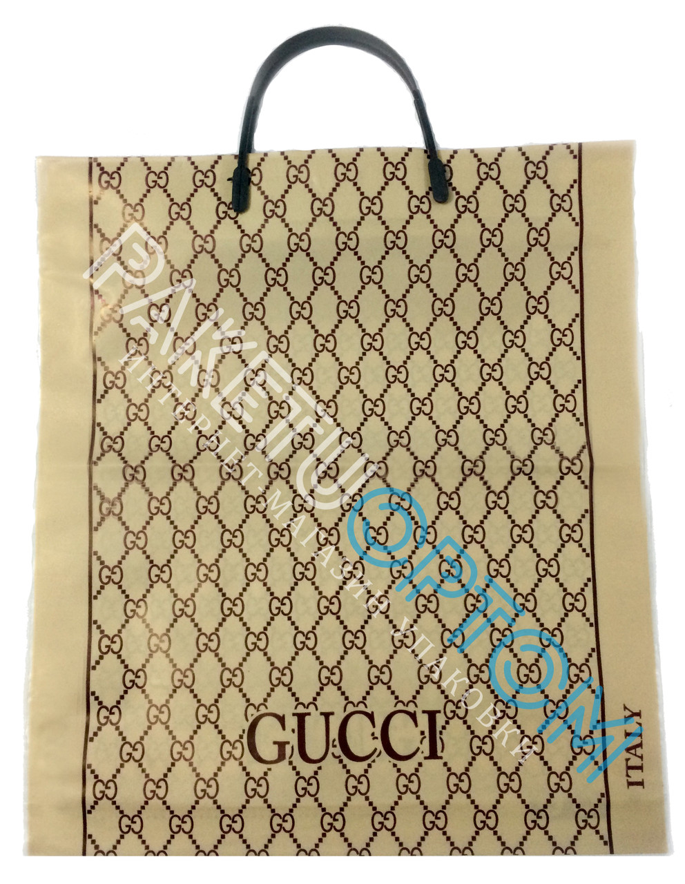 Пакет з пластиковою ручкою (пакет-пластик) "Gucci"
