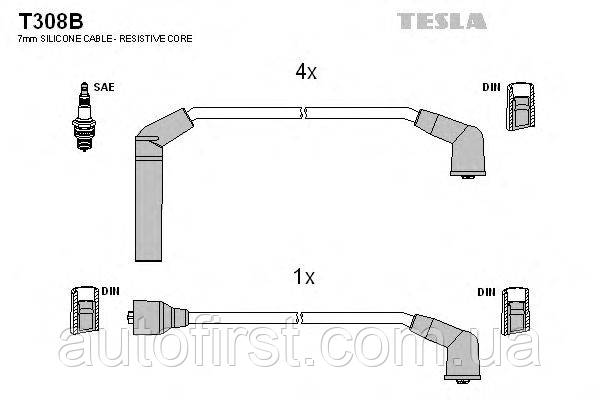 Комплект высоковольтных проводов Tesla T308B Hyundai - фото 1 - id-p47253794