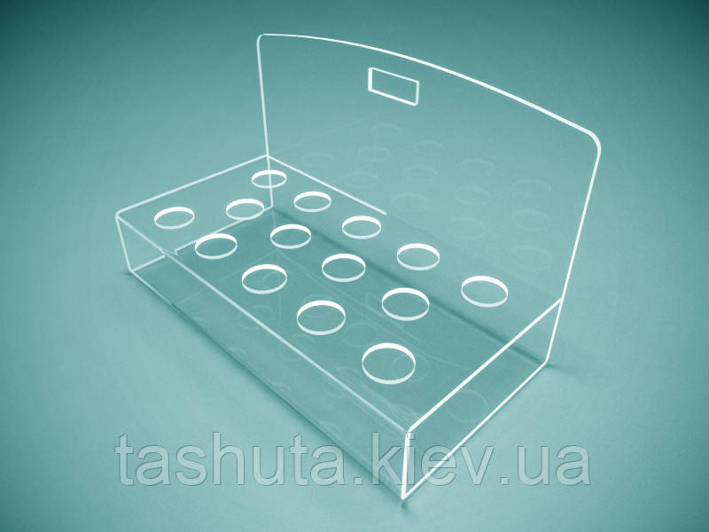 Підставка для помад на 14 шт., 205х120х100 мм (Д=20 мм) (Стінка акрилу: 1,8 мм; )