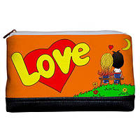 Косметичка дорожня жіноча Lovely Love оранжевая 26x15x8 см