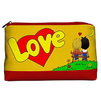 Косметичка дорожная женская Lovely Love желтая 26x15x8 см