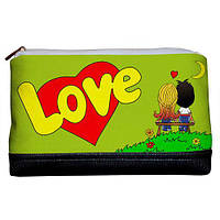 Косметичка дорожная женская Lovely Love салатовая 26x15x8 см