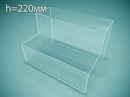 Гірка під товар на 2 щаблі, H=220 мм, L = 150 мм (Глибина щаблі: B = 140 мм, ступінь=70 мм; )