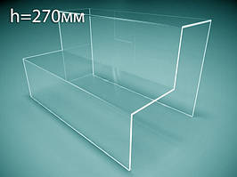 Гірка під товар на 2 щаблі, H = 270 мм, L = 150 мм (Глибина щаблі: B = 140 мм, ступінь=70 мм; )