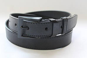 Стильний шкіряний ремінь 35 мм  класичний  прошитий чорною  ниткою