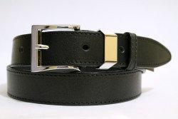 Стильний шкіряний ремінь 35 мм  класичний  прошитий чорною  ниткою 