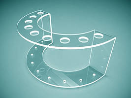 Прозора підставка під ручки на 9 шт., 160х60х85 мм (Товщина акрилу: 1,8 мм; )