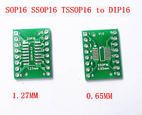 Переходная плата 0.65/1.27мм SOP16 SSOP16 SOIC16 TSSOP16 TO DIP16 адаптер