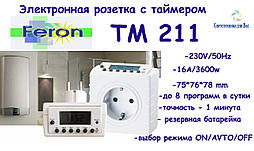 Розетка з таймером Feron TM211 16A/3500W 220V тижнева