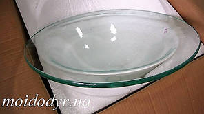Скляний умивальник врізний круглий 470 мм