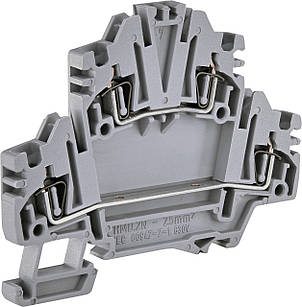Клемма пружинна дворівнева ESP2-HMD.2N (2,5 мм2, сіра)