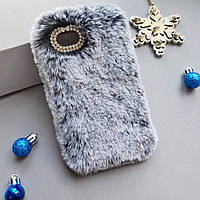 Меховой чехол для iPhone 7/ 8 Grey