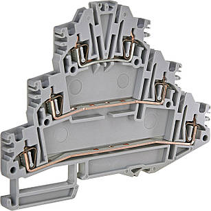 Клемма пружинна трирівнева ESP3-HLD.2 (2,5 мм2, 3-рівн., сіра)