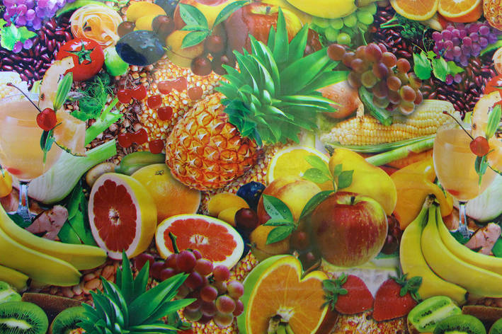 Клейонка силіконова на кухонний стіл з фруктами, фото 1