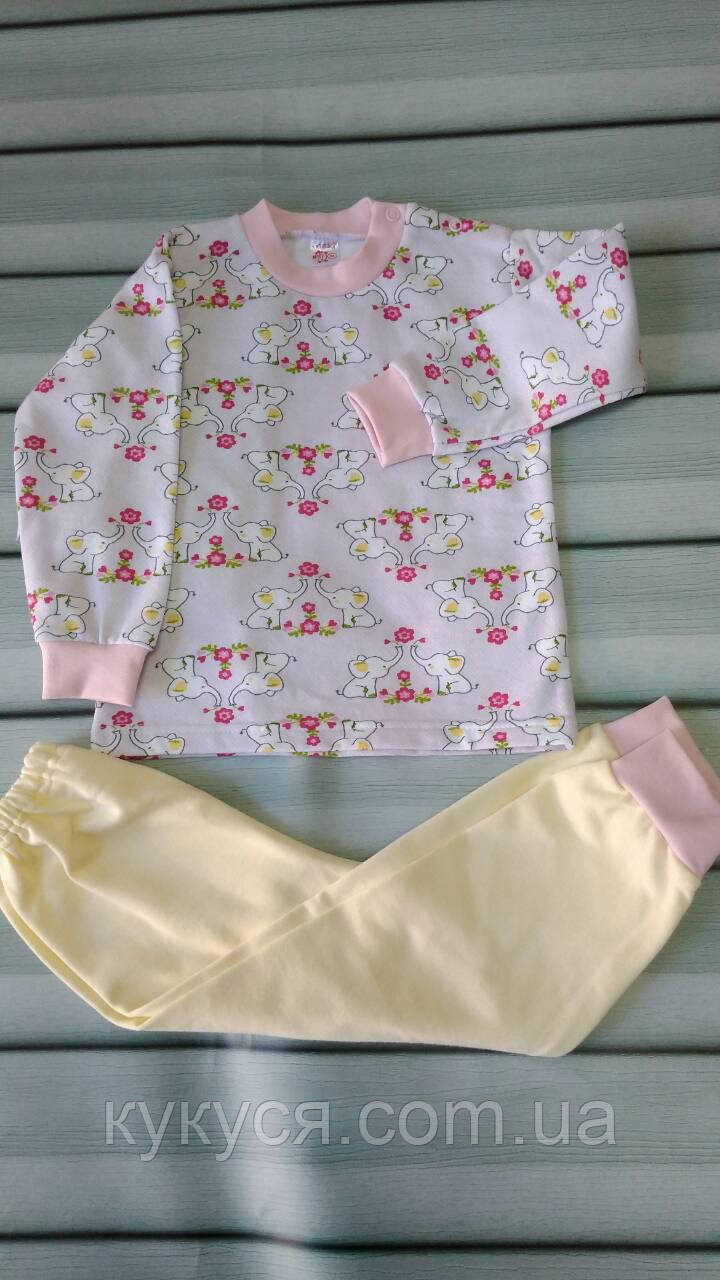 Піжаму для дівчинки "Слоники" (з начосом)