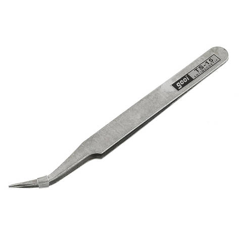 Пінцет вигнутий антимагнітний 115 мм. TS-15, фото 1