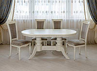 Стол обеденный деревянный с резным декором 160 (раскладной) Фантом Люкс РКБ-Мебель, цвет на выбор
