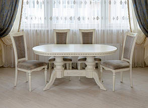 Стіл обідній дерев'яний  160 (розкладний) для кухні / вітальні в класичному стилі  Фантом Люкс РКБ-Меблі, колір на вибір, фото 2