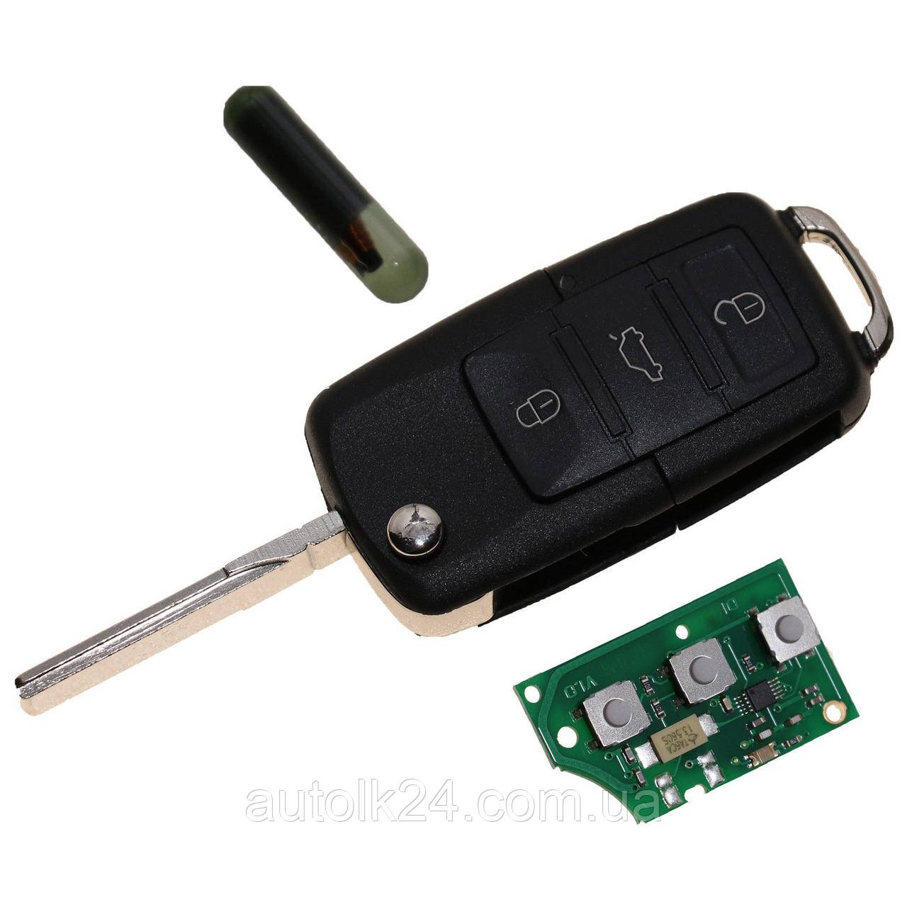 Викидний ключ для VOLKSWAGEN 3 кнопки 1J0 959 753 P 433mhz