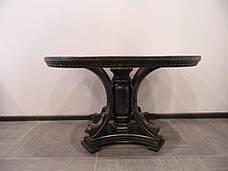 Стіл журнальний дерев'яний зі скляною стільницею для вітальні в класичному стилі  Міраж РКБ-Меблі, колір на вибір, фото 3