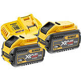 Зарядний пристрій і 2 акумулятора XR FLEXVOLT DCB547 9аг DeWALT DCB118X2 (США/Таїланд), фото 3