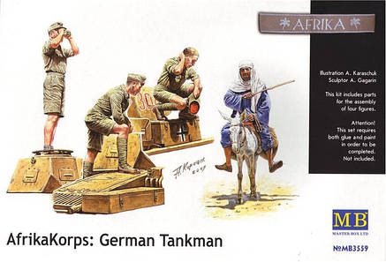 Німецький африканський корпус, танковий екіпаж і місцевий житель. 1/35 MASTER BOX 3559, фото 1