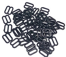 Регулятор для бретелів 10 мм Пластик Чорний