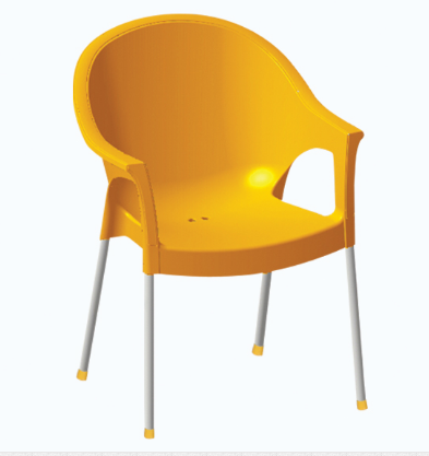 Пластикове крісло з алюмін. ніжками "Bergama" Holiday, Irak Plastik (жовтий), фото 1