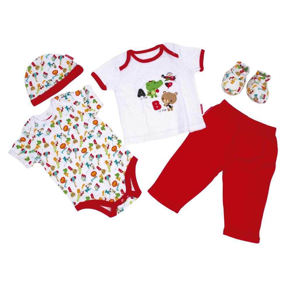 Комплект Звірята Fisher-Price /Фішер Прайс дітям 0-6 міс. /5 ел.: бодік, футб., штани, шкарпетки, шапоч. ТМ ARDITEX FP10068