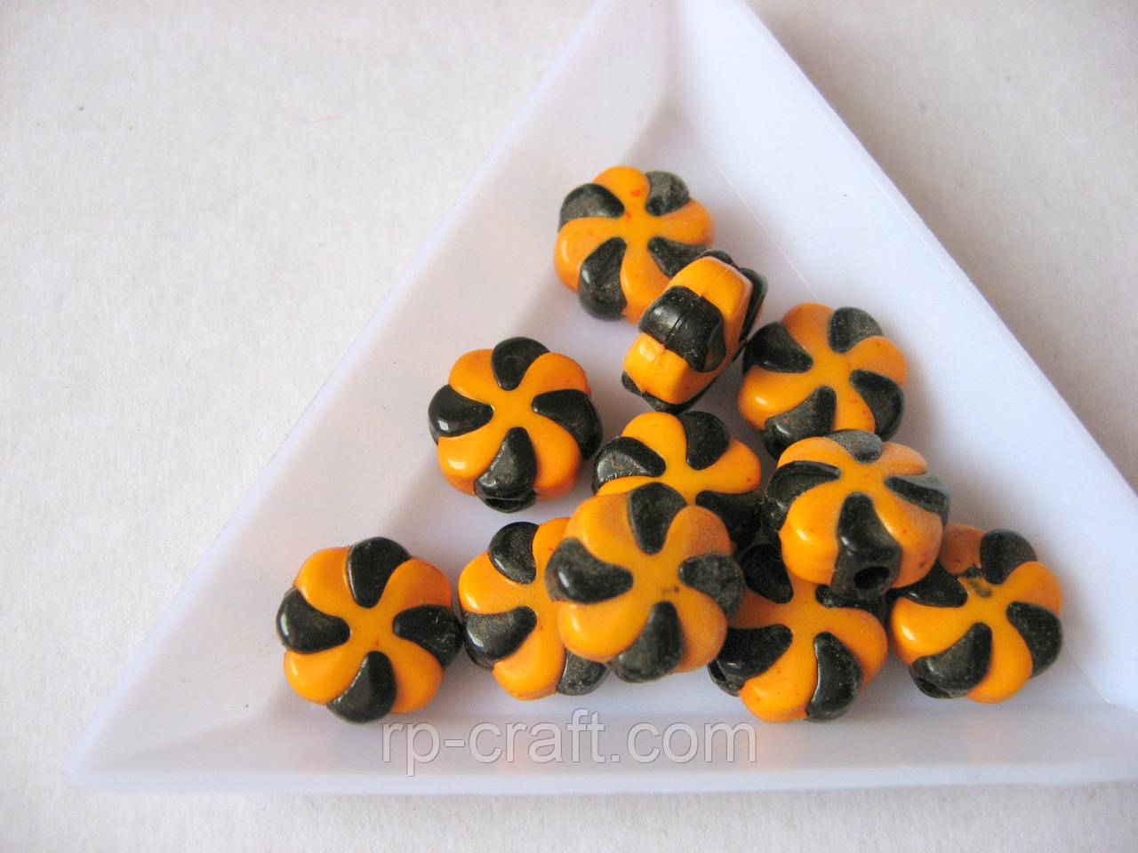 Бусіна пластикова, плоска, 5х12х12 мм, фото 1