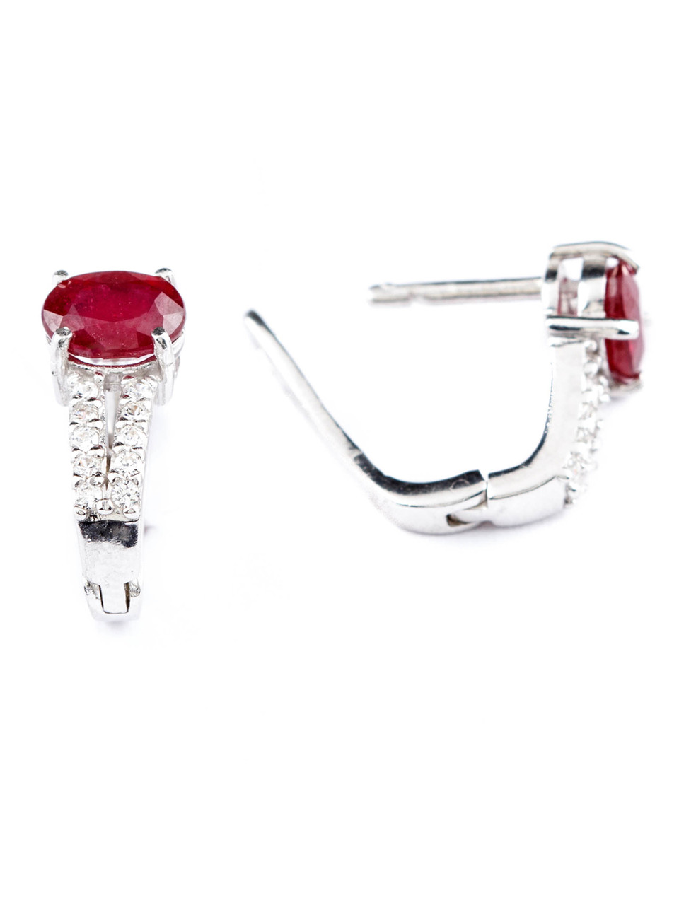 Сережки срібні з рубіном Т8020-м, фото 1