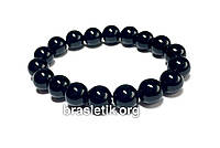 Браслет з натурального каменю Турмалін чорного кольору