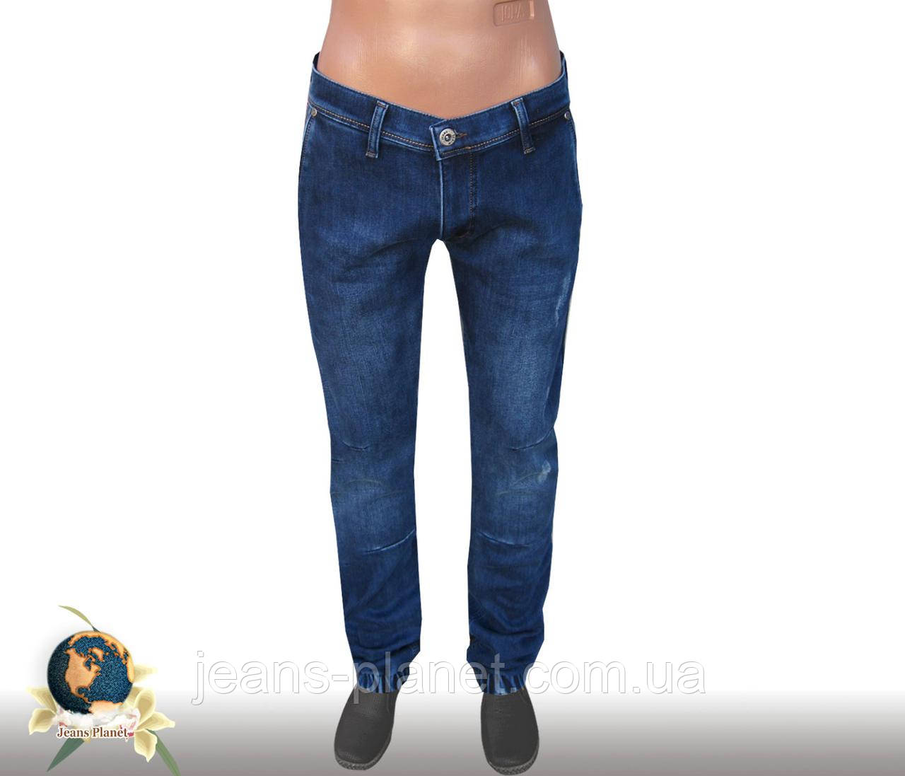 Джинси чоловічі утеплені на манжеті-гумці PieroPaul синього кольору, фото 1