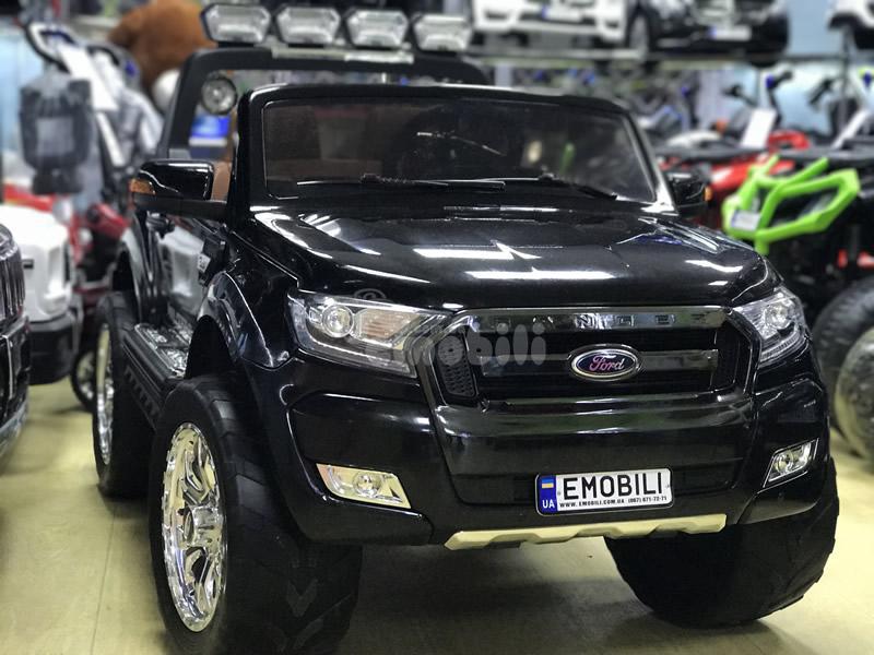 Дитячий електромобіль Ford Ranger F-150 4х4, підсвічування днища, ручка та коліщатка для транспортування, фото 1