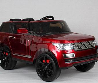 Дитячий електромобіль Range Rover, шкіряні сидіння, амортизатори, двері та багажник відчиняються