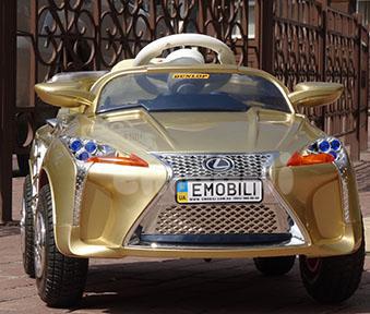 Дитячий електромобіль Lexus TURBO 14AH metalic, гумові колеса, індикатор акумулятора