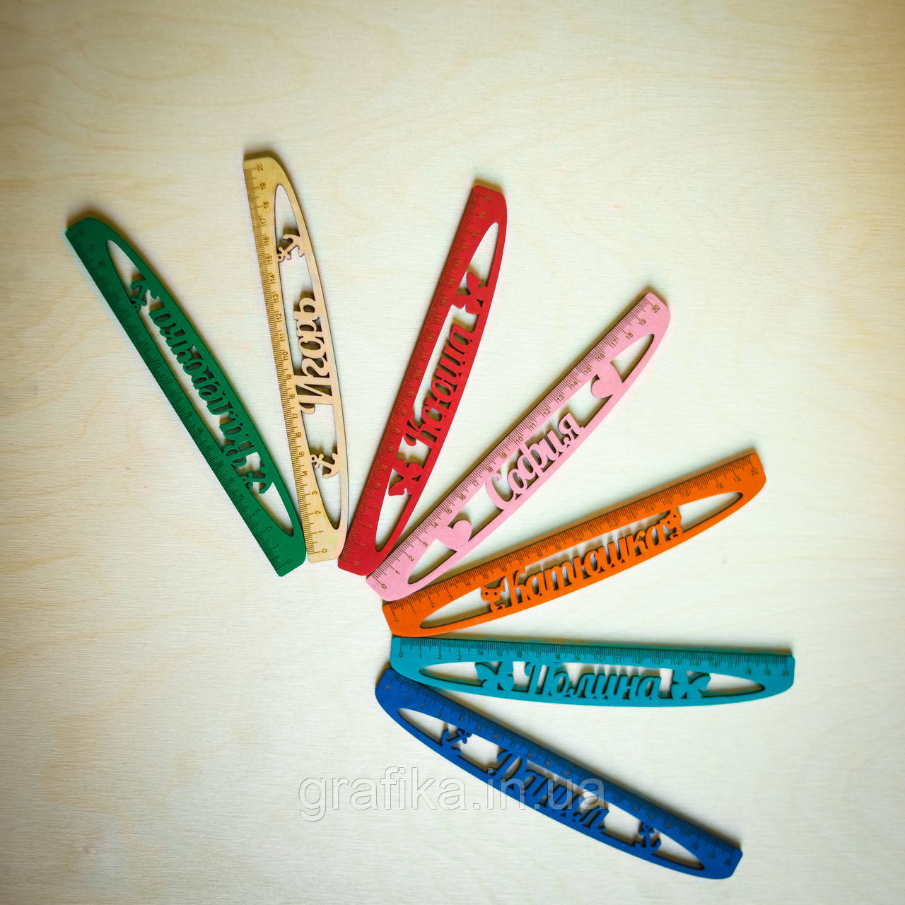 Лінійка дерев'яна іменна, фото 1