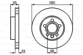 Гальмівний диск передній Volkswagen Transporter T4 (1990-2003) Bosch 0986478810