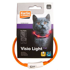 Світний нашийник для котів, жовтогарячий Karlie-Flamingo Visio Light