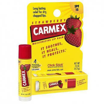 Зволожувальний бальзам-стик для губ Carmex Полуниця Everyday Protecting Lip Balm Stick SPF 15 Strawberry 4 г