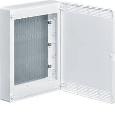 Мультимедійний щит Hager Golf 3-рядний накладний, білий, 390x500 мм