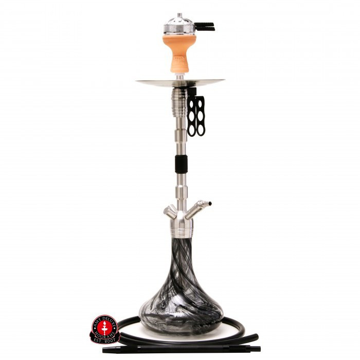 Кальян AMY Deluxe SS 06 PLUS Dark steel висота 79 см на 1 персону чорний