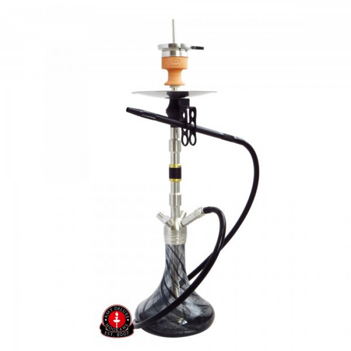Кальян AMY Deluxe SS 06 Dark steel висота 79 см на 1 персону чорний