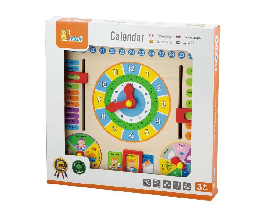 Развивающая игрушка Viga Toys Часы и Календарь (59872) - фото 2 - id-p640574768
