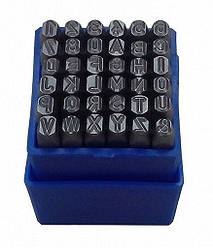 Набір клеймів літери + числа 4 мм